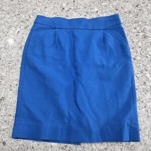 J Crew Size 6 The Pencil Skirt Womens Blue Skirt Zipper Back